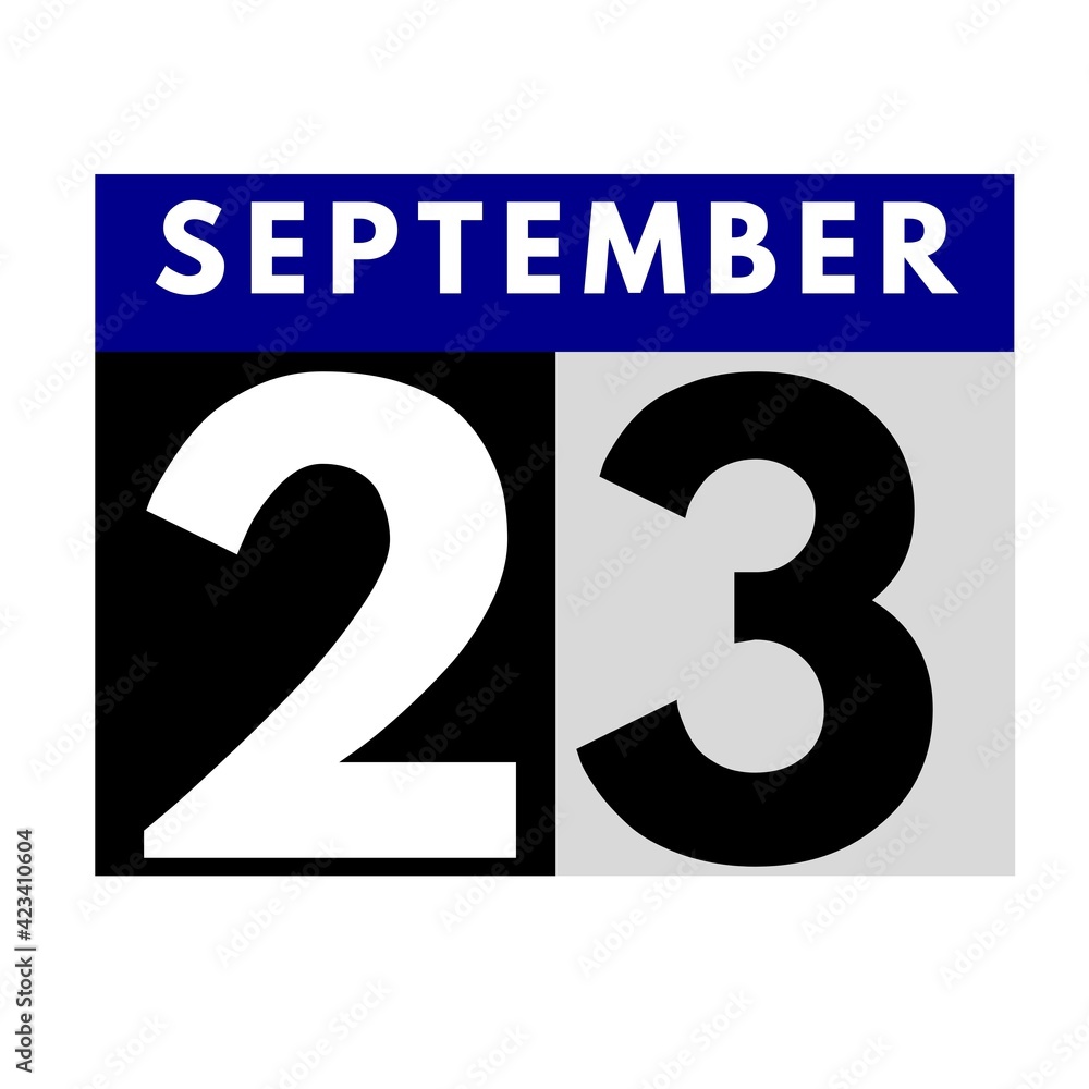September 23 . flat daily calendar icon .date ,day, month .calendar for the month of September September 23 . flat daily calendar icon .date ,day, month .calendar for the month of September