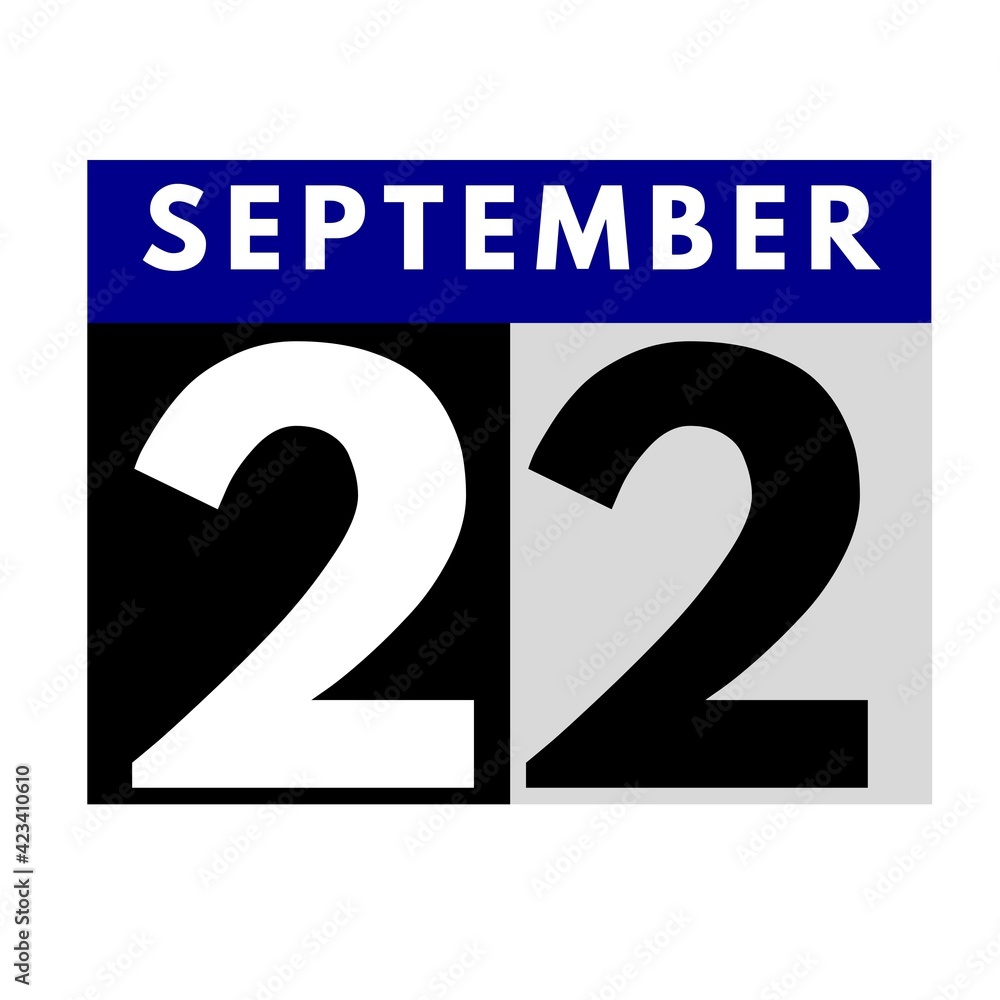 September 22 . flat daily calendar icon .date ,day, month .calendar for the month of September September 22 . flat daily calendar icon .date ,day, month .calendar for the month of September