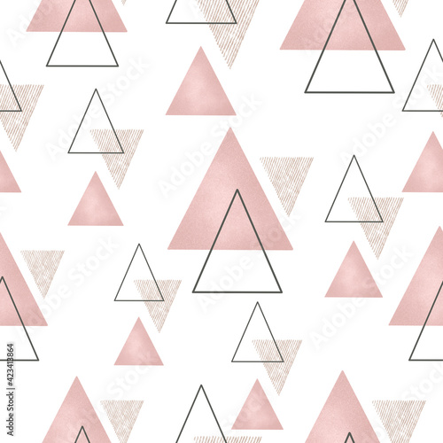 Seamless abstract pattern of intersecting triangles