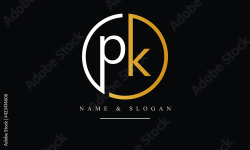 PK, KP, P, K abstract letters logo monogram