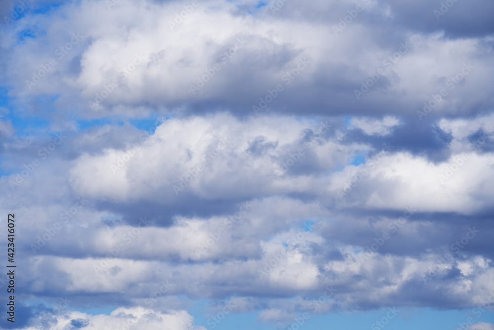 Fototapeta premium Cloudy sky at springtime, Zurich, Switzerland. Photo taken March 27th, 2021.