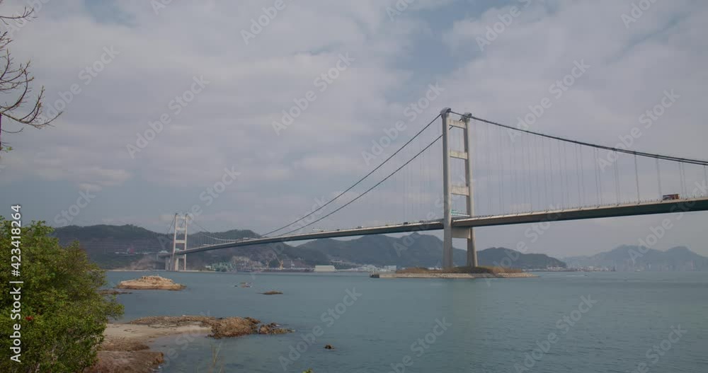 Tsing Ma Suspension bridge in Hong Kong city Tsing Ma Suspension bridge in Hong Kong city
