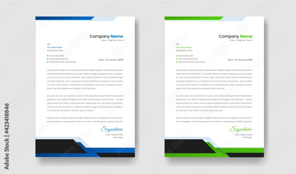 Abstract minimalist style Letterhead template