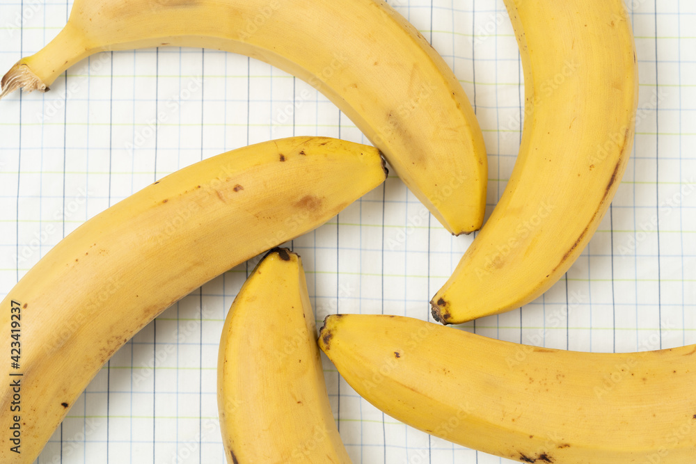 Place bananas in a spiral shape Place bananas in a spiral shape