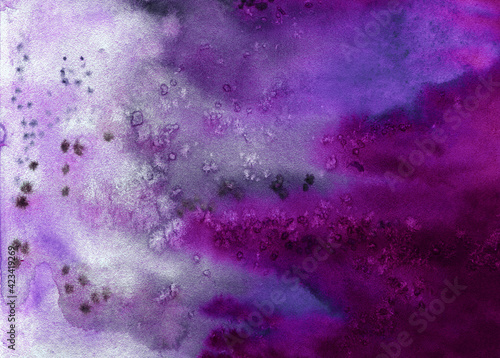 watercolor illustration texture with the effect of streaks of purple pink and white