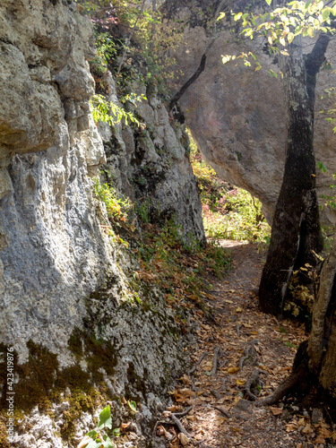 The mountainous area is an area for recreation and travel on a Sunny summer day.