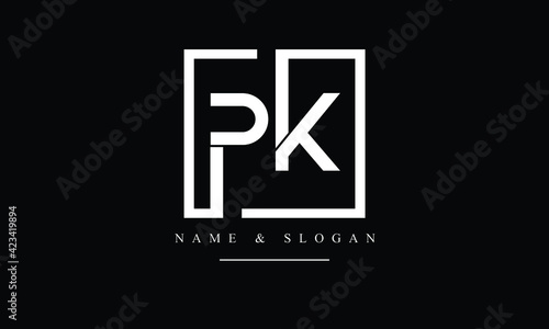 PK, KP, P, K abstract letters logo monogram