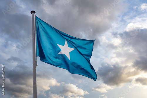 Tablou pe pânză Somalia flag waving against cloudy sky