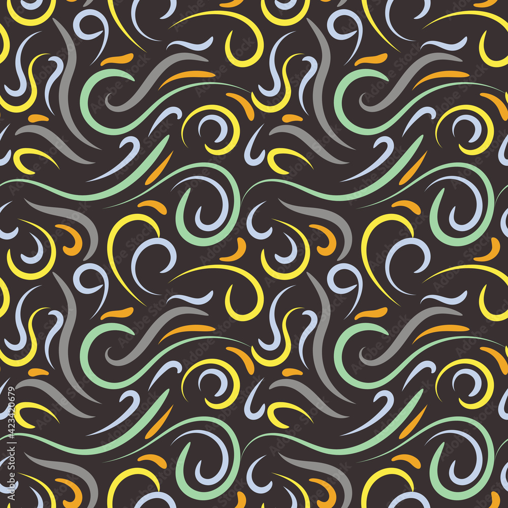 Abstract hand drawn doodle thin line wavy seamless pattern. Curly linear sky or sea messy background. Abstract hand drawn doodle thin line wavy seamless pattern. Curly linear sky or sea messy background.