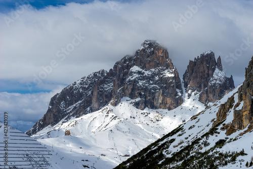 View from Sass Pordoi in the Upper Part of Val di Fassa