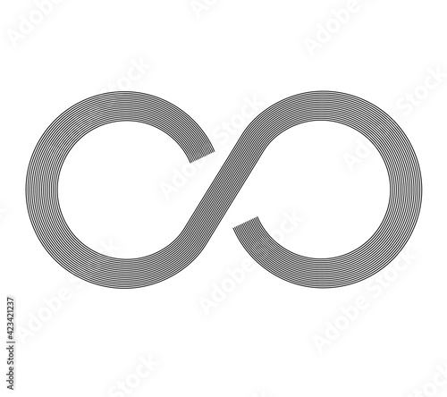 Infinity sign. Infinity flat icon. Mobius strip. Vector logo for web design, mobile and infographics. Vector illustration eps 10. Isolated on white background.
