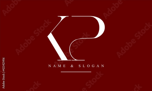 PK, KP, P, K abstract letters logo monogram