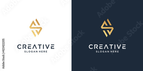 Luxury letter S logo design vector