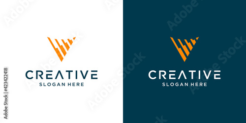 Modern letter V logo design business