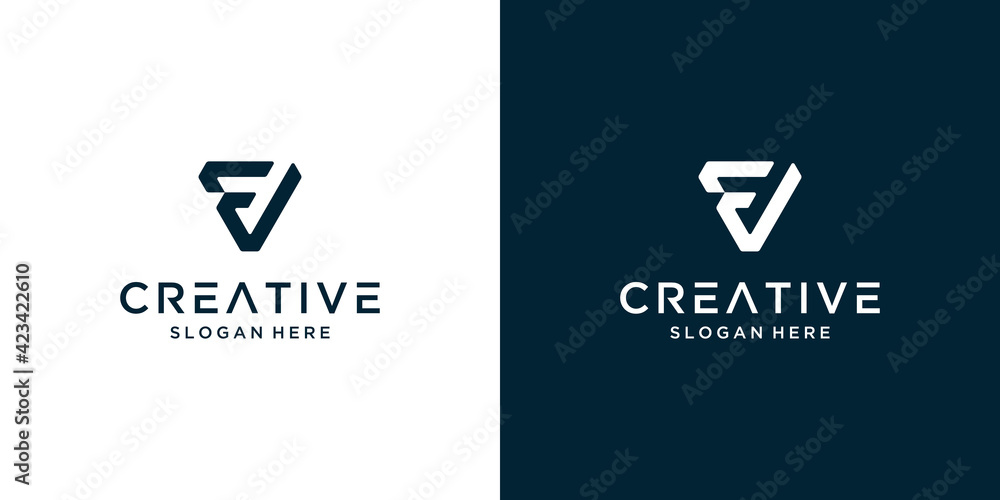 Minimalist elegant letter V logo design template Minimalist elegant letter V logo design template