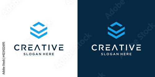Modern letter v abstract logo design