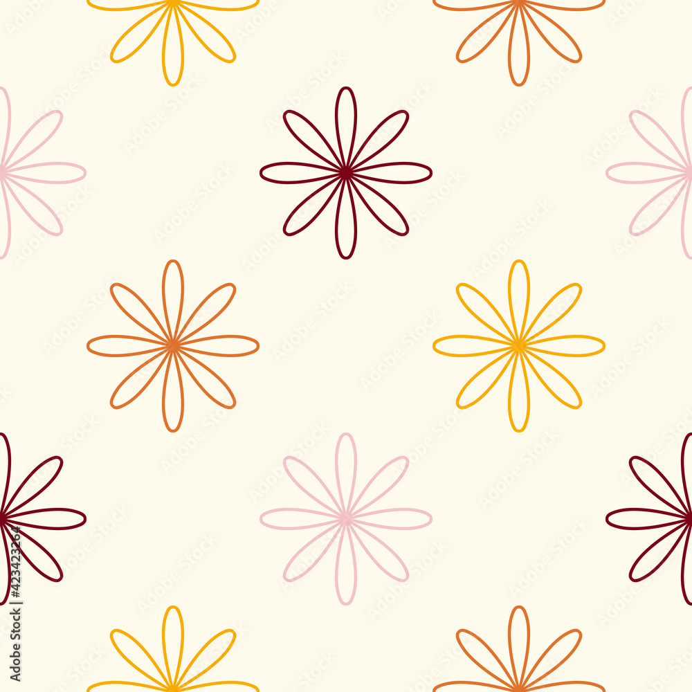 Abstract seamless pattern with mandala flower. Mosaic, tile, polka dot. Floral background. Abstract seamless pattern with mandala flower. Mosaic, tile, polka dot. Floral background.