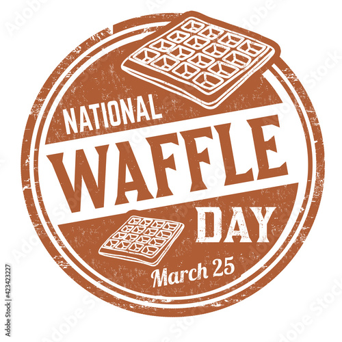 National waffle day grunge rubber stamp