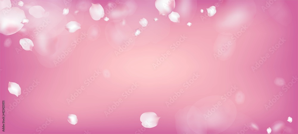 Cherry Sakura Petals Confetti. Noble Rich VIP Watercolor Pattern.