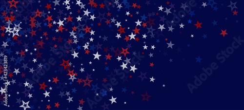 National American Stars Vector Background. USA Independence Labor 4th of July Memorial 11th of November Veteran's President's Day