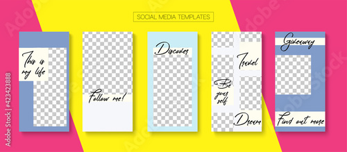 Social Stories Cool Vector Layout.