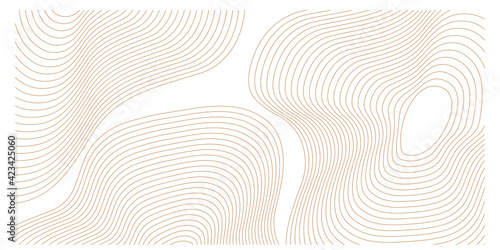 Abstract circle background with wavy lines. Minimal topographic line contour map. Modern texture decoration element. Vector