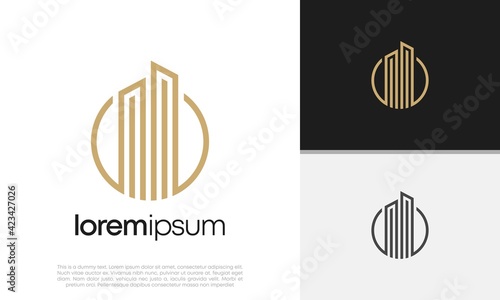 Real Estate Logo. Luxury Logo. Construction Architecture Building Logo Design Template Element	