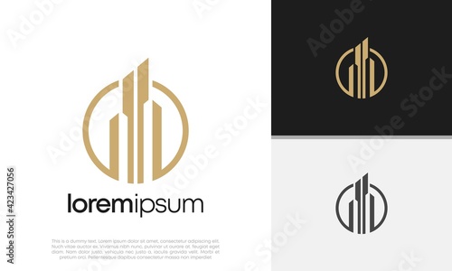Real Estate Logo. Luxury Logo. Construction Architecture Building Logo Design Template Element	