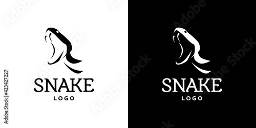 Cool and attractive snake illustration logo design 1