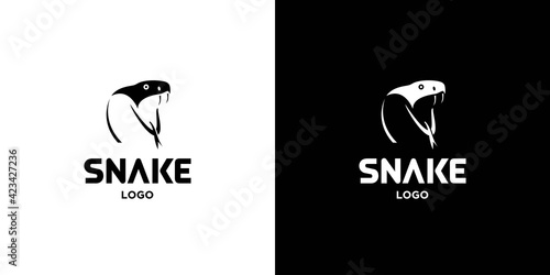 Cool and attractive snake illustration logo design