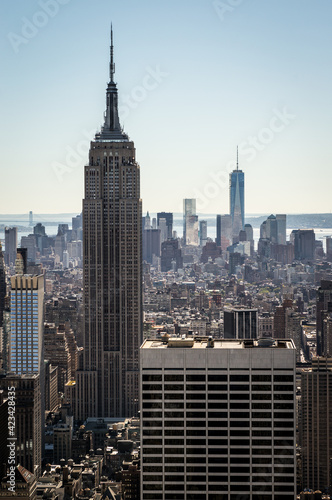 Aerial view of Empire State Building in Manhattan  New York.