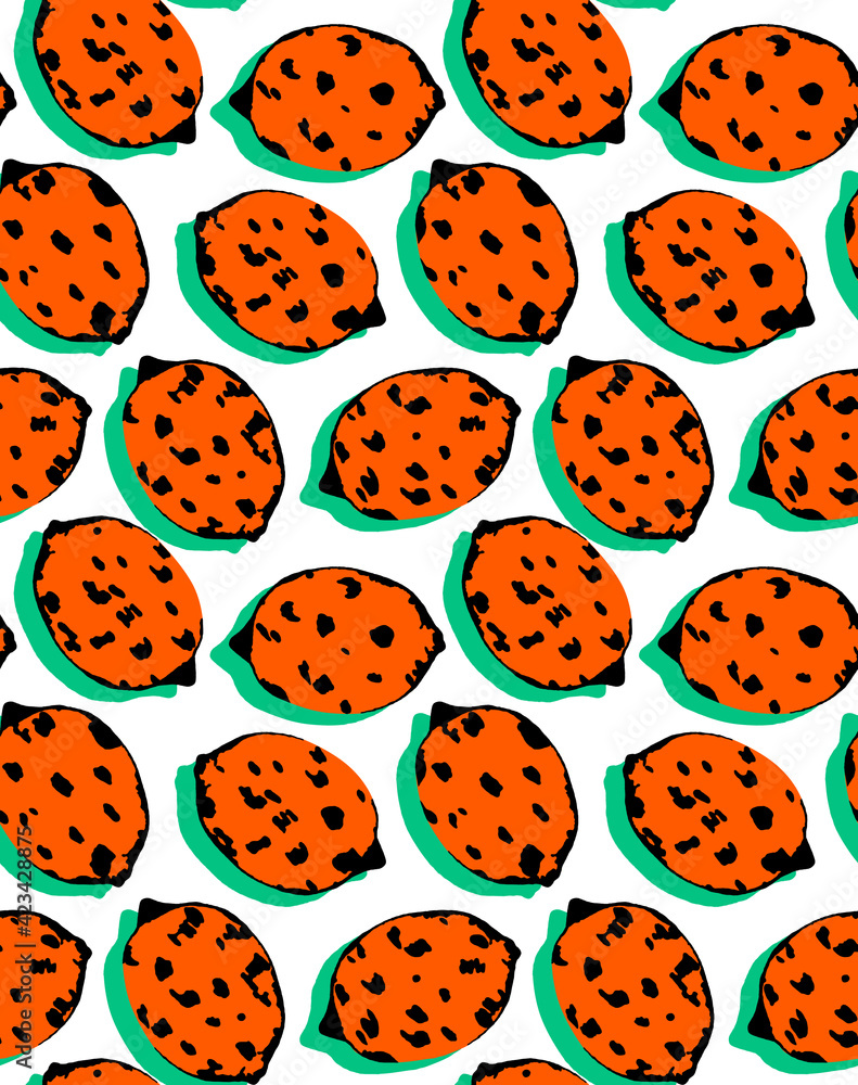 Seamless lemon pattern, fruit print. Seamless lemon pattern, fruit print.
