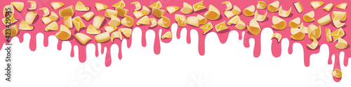 Colorful glaze for baked products. Glaze topping for donuts, cupcakes and Easter cakes. Vector Illustration