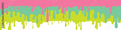 Colorful glaze for baked products. Glaze topping for donuts, cupcakes and Easter cakes. Vector Illustration