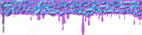 Colorful glaze for baked products. Glaze topping for donuts, cupcakes and Easter cakes. Vector Illustration
