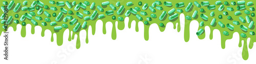 Colorful glaze for baked products. Glaze topping for donuts, cupcakes and Easter cakes. Vector Illustration