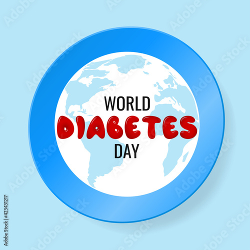 World diabetes day banner, poster, placard concept design. Blue circle stripe on blue background. Vector illustration