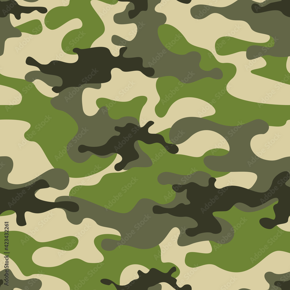 Camouflage classic seamless pattern. Abstract camo. Military texture. Print on fabric and clothing for hunting and fishing. Vector illustration Camouflage classic seamless pattern. Abstract camo. Military texture. Print on fabric and clothing for hunting and fishing. Vector illustration