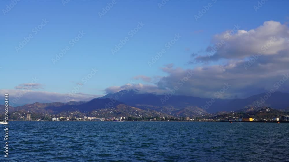 Time labs clouds float over the mountains and the sea Time labs clouds float over the mountains and the sea
