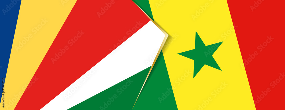 Seychelles and Senegal flags, two vector flags. Seychelles and Senegal flags, two vector flags.
