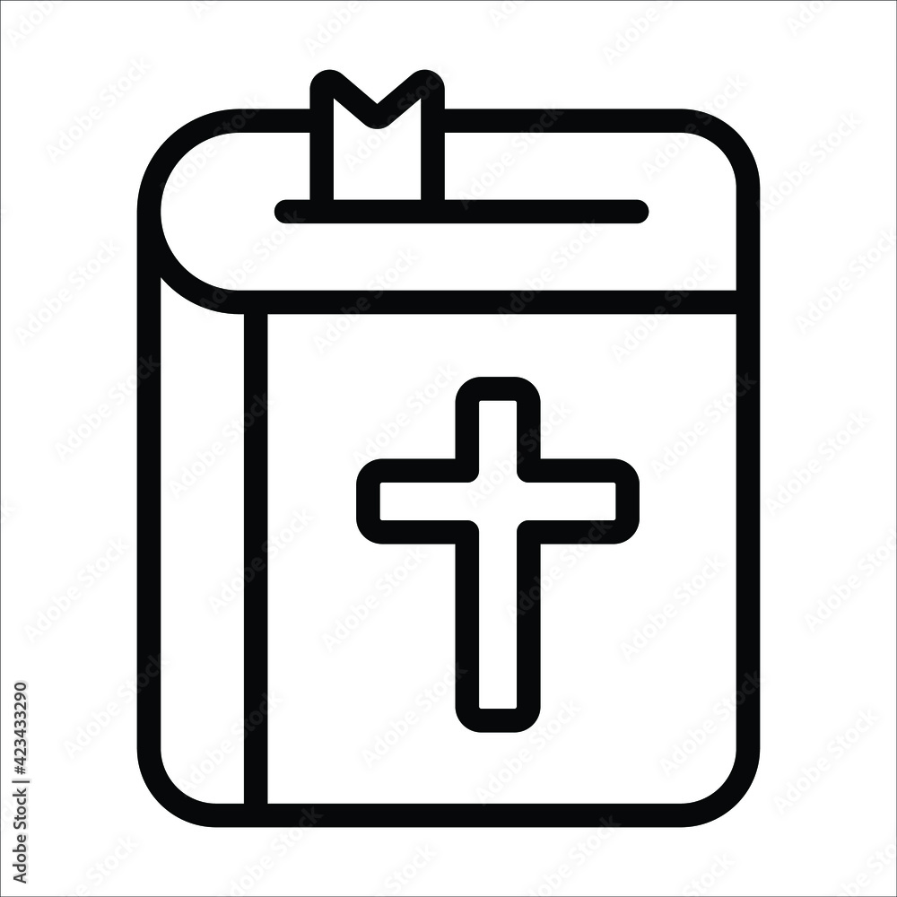 Obraz premium bible, religious simple outline icon.