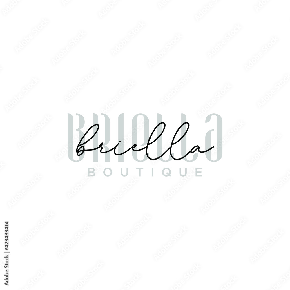 Fashion boutique lettering typography logo design vector
