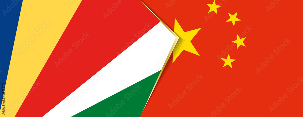 Seychelles and China flags, two vector flags. Seychelles and China flags, two vector flags.