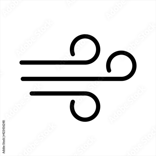 Wind Icon Design Vector, Blowing wind, windy flat icon for apps and websites, Windy weather symbol