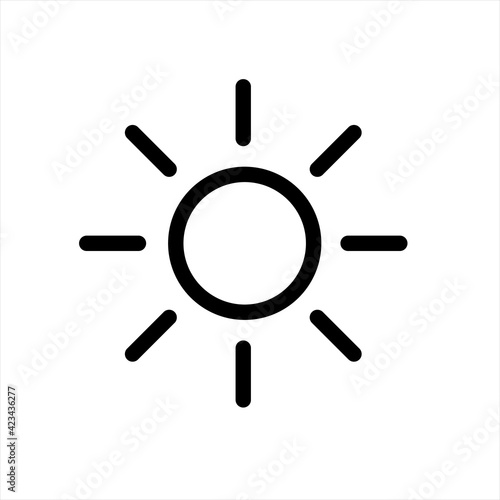 Brightness Icon, Intensity Setting Vector Art Illustration, sun icon. Isolated on white background.