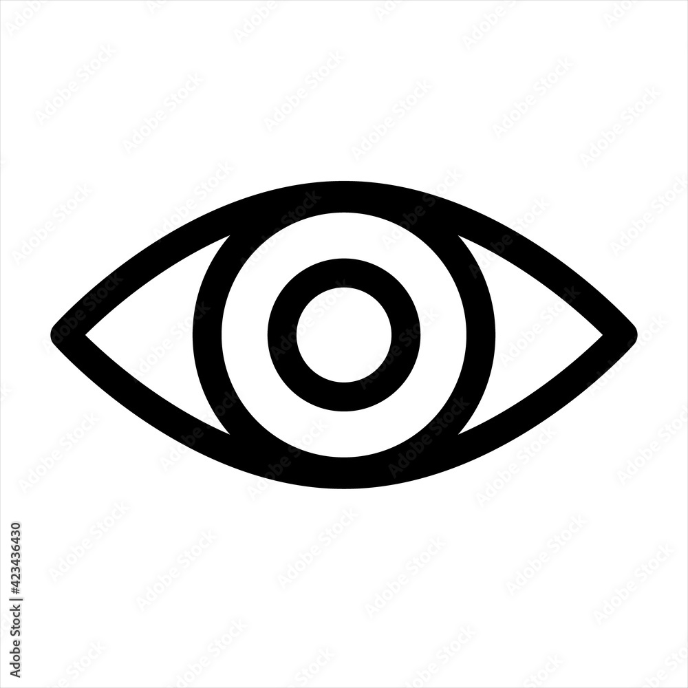 Eyesight symbol. Retina scan eye icon, Vision icon, eye icon, Simple eye icon vector. Eyesight pictogram in flat style.