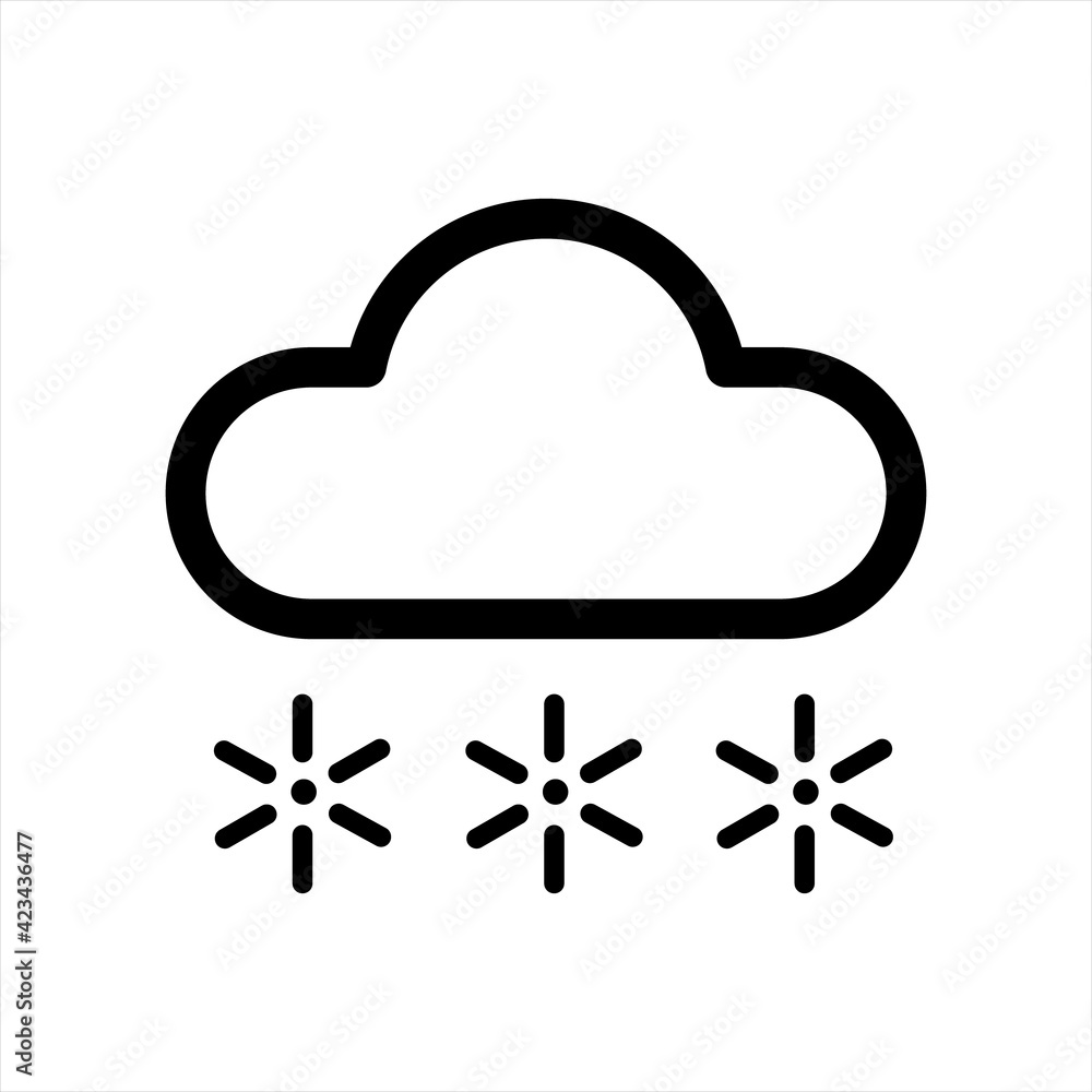 icon of snow, Snowing Icon, Cloud snowflake icon, vector illustration, flat icon for apps and websites icon of snow, Snowing Icon, Cloud snowflake icon, vector illustration, flat icon for apps and websites