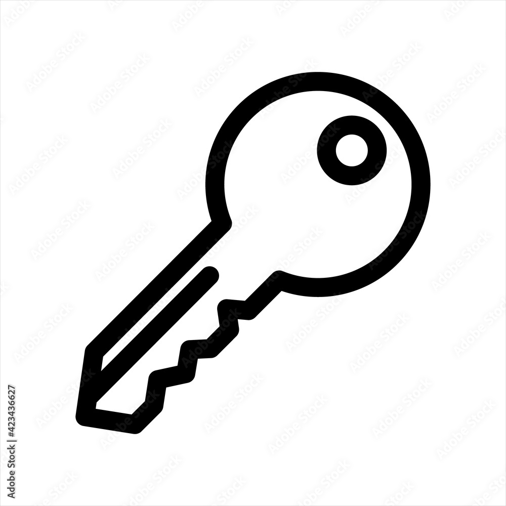 Key flat vector icon. outline style sign. Simple hand drawn illustrations symbol for concept infographics, designs projects, UI and UX, website or mobile application. Key flat vector icon. outline style sign. Simple hand drawn illustrations symbol for concept infographics, designs projects, UI and UX, website or mobile application.