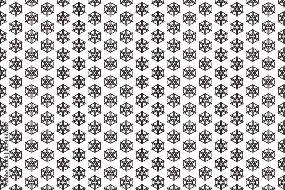 black and white flower pattern. black and white seamless pattern on white.