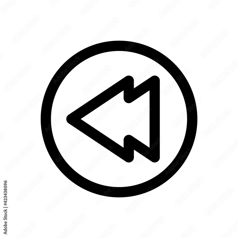 backward icon, fast backward icon vector from media player concept. Thin line illustration of fast backward editable stroke. fast backward linear. Backward icon in outline style backward icon, fast backward icon vector from media player concept. Thin line illustration of fast backward editable stroke. fast backward linear. Backward icon in outline style